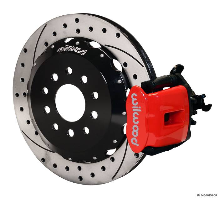 Wilwood - 1992-1995 Honda Civic Wilwood Combination Parking Brake Caliper Rear Brake Kit 11" (Red, Drilled)