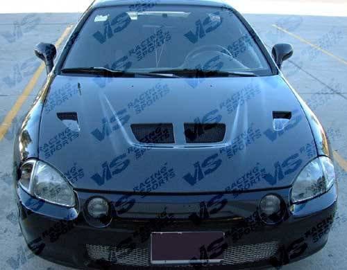 VIS - 1988-1991 Honda Civic and CRX HB VIS Carbon Fiber Hood Xtreme GT Style