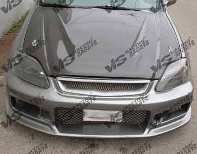 VIS - 96-98 Civic VIS Carbon Fiber Hood Invader Type 6 Style