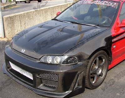 VIS - 1996-1998 Honda Civic VIS Carbon Fiber Hood Xtreme GT Style