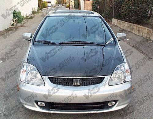 VIS - 2002-2005 Honda Civic Si VIS Carbon Fiber Hood OEM Style