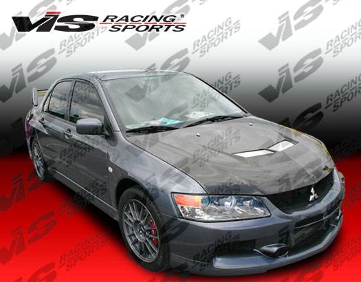 VIS - 2003-2005 Mitsubishi Evolution VIII VIS Carbon Fiber Hood Invader II Style