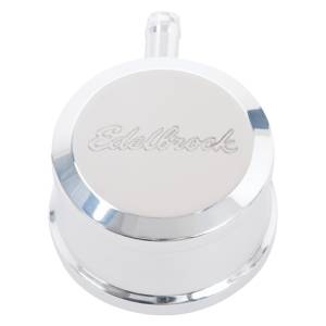 Edelbrock - Edelbrock PCV for Valve Cover Aluminum Round Push In w/ 90-Degree Port Breather Look w/ Etched Logo 4407 - Image 1