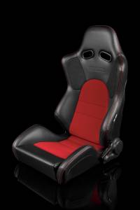 Braum - Braum Advan Series Racing Seats (Black and Red Leatherette) ?? Pair - Image 2