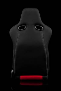 Braum Venom Series Racing Seats (Black and Red) Pair