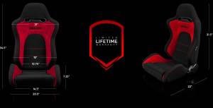 Braum - Braum S8 Series Racing Seats (Red and Black) ?? Pair - Image 5