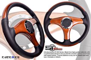 NRG Innovations - NRG Innovations 350mm Classic Wood Grain Steering Wheel - Wood Center - Image 2