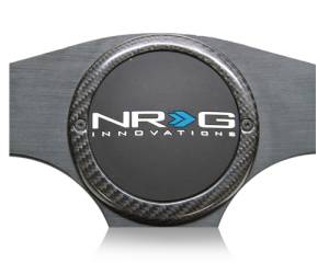 NRG Innovations - NRG Innovations 350mm Carbon Fiber Steering Wheel - Black Frame and Stitching w/ Rubber Horn Button - Image 2