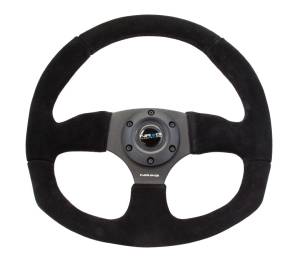 NRG Innovations - NRG Innovations Steering Wheel (320mm Horizontal / 330mm Vertical) Black Suede w/ Black Stitching - Image 1