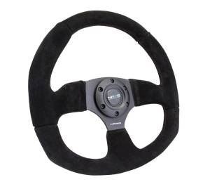 NRG Innovations - NRG Innovations Steering Wheel (320mm Horizontal / 330mm Vertical) Black Suede w/ Black Stitching - Image 2