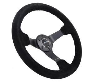 NRG Innovations - NRG Innovations Steering Wheel (350mm / 3in. Deep) Black Suede w/ Black BBall Stitch (Odi Bakchis Edition) - Image 2