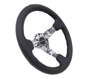 NRG Innovations - NRG Innovations Steering Wheel (350mm / 3in. Deep) Black Leather w/ Hydrodipped Digi-Camo Spokes - Image 2