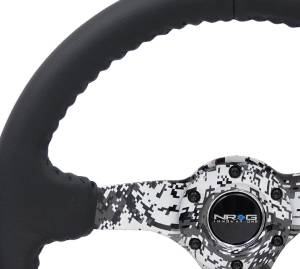 NRG Innovations - NRG Innovations Steering Wheel (350mm / 3in. Deep) Black Leather w/ Hydrodipped Digi-Camo Spokes - Image 3