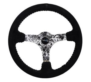 NRG Innovations - NRG Innovations Steering Wheel (350mm / 3in. Deep) Black Suede w/ Hydrodipped Digi-Camo Spokes - Image 1