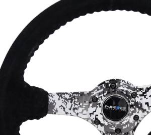 NRG Innovations - NRG Innovations Steering Wheel (350mm / 3in. Deep) Black Suede w/ Hydrodipped Digi-Camo Spokes - Image 3