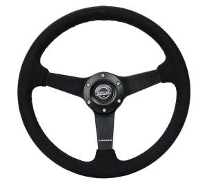 NRG Innovations - NRG Innovations Steering Wheel (350mm / 1.5in. Deep) Matte Black Spoke/ Black Alcantara w/ Black Stitching - Image 1