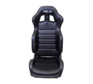 NRG Innovations - NRG Reclinable Sport Seats (Pair) PVC Leather w/NRG Logo - Black w/White Stitching - Image 2