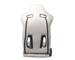 NRG Innovations - NRG Reclinable Sport Seats (Pair) The Arrow Grey Vinyl w/ Pressed NRG logo w/ Grey Stitch - Image 3