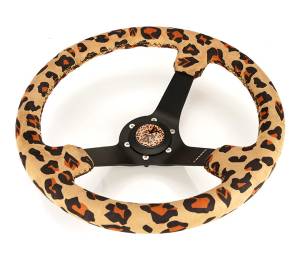 NRG Innovations - NRG Reinforced Steering Wheel (350mm/3in. Deep) SAVAGE Brown Leopard w/ Matte Black Spokes - Image 3